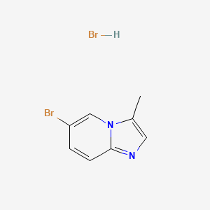 molecular formula C8H8Br2N2 B2743378 6-溴-3-甲基咪唑并[1,2-a]吡啶;溴化物 CAS No. 2490426-52-1