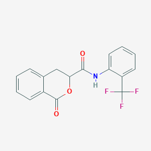 molecular formula C17H12F3NO3 B2743382 1-oxo-N-[2-(trifluoromethyl)phenyl]-3,4-dihydro-1H-isochromene-3-carboxamide CAS No. 786674-41-7