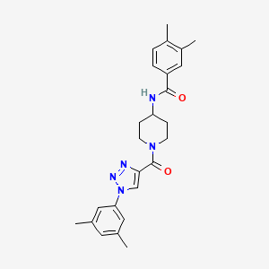 molecular formula C25H29N5O2 B2743384 N-(1-(1-(3,5-二甲基苯基)-1H-1,2,3-三唑-4-甲酰基哌啶-4-基)-3,4-二甲基苯甲酰胺 CAS No. 1251556-82-7