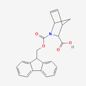 molecular formula C22H19NO4 B2743389 2-(9H-芴-9-基甲氧羰基)-2-氮杂双环[2.2.1]庚-5-烯-3-羧酸 CAS No. 2287265-42-1