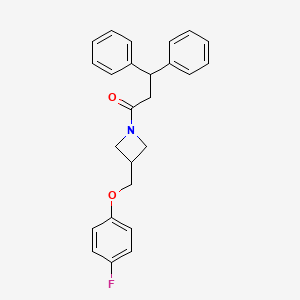 1-(3-((4-Fluorophenoxy)methyl)azetidin-1-yl)-3,3-diphenylpropan-1-one