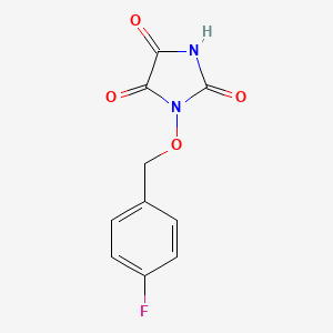 molecular formula C10H7FN2O4 B2743392 1-[(4-Fluorophenyl)methoxy]imidazolidine-2,4,5-trione CAS No. 339103-85-4