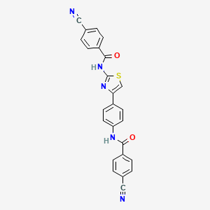 molecular formula C25H15N5O2S B2743397 4-氰基-N-(4-(4-(4-氰基苯甲酰基)苯基)噻唑-2-基)苯甲酰胺 CAS No. 325986-44-5