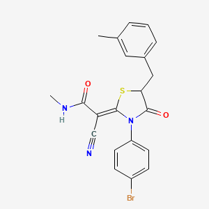 (Z)-2-(3-(4-bromophenyl)-5-(3-methylbenzyl)-4-oxothiazolidin-2-ylidene)-2-cyano-N-methylacetamide