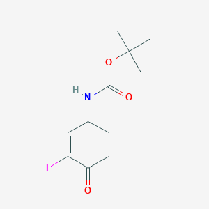 molecular formula C11H16INO3 B2743403 叔丁基(3-碘-4-氧代环己-2-烯-1-基)甲酸叔丁酯 CAS No. 205877-96-9