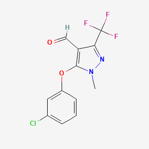 molecular formula C12H8ClF3N2O2 B2743409 5-(3-氯苯氧基)-1-甲基-3-(三氟甲基)-1H-吡唑-4-甲醛 CAS No. 282523-36-8