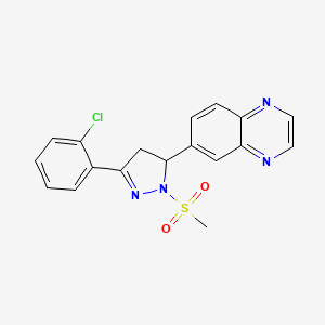 6-(3-(2-chlorophenyl)-1-(methylsulfonyl)-4,5-dihydro-1H-pyrazol-5-yl)quinoxaline