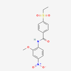 molecular formula C16H16N2O6S B2743414 4-ethylsulfonyl-N-(2-methoxy-4-nitrophenyl)benzamide CAS No. 941891-48-1