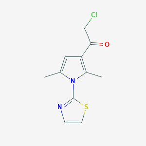 molecular formula C11H11ClN2OS B2743415 2-chloro-1-[2,5-dimethyl-1-(1,3-thiazol-2-yl)-1H-pyrrol-3-yl]ethanone CAS No. 747411-02-5