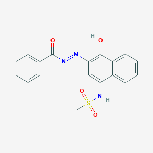 molecular formula C18H15N3O4S B2743422 N-({4-[(methylsulfonyl)azamethylene]-1-oxo(2-naphthyl)}amino)benzamide CAS No. 873855-70-0