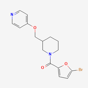 molecular formula C16H17BrN2O3 B2743426 (5-Bromofuran-2-yl)-[3-(pyridin-4-yloxymethyl)piperidin-1-yl]methanone CAS No. 2379952-45-9
