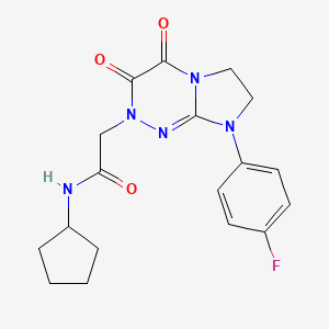 molecular formula C18H20FN5O3 B2743432 N-cyclopentyl-2-(8-(4-fluorophenyl)-3,4-dioxo-3,4,7,8-tetrahydroimidazo[2,1-c][1,2,4]triazin-2(6H)-yl)acetamide CAS No. 941976-40-5