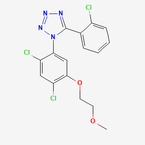 molecular formula C16H13Cl3N4O2 B2743436 2-(2,4-Dichloro-5-(5-(2-chlorophenyl)-1H-1,2,3,4-tetraazol-1-yl)phenoxy)ethyl methyl ether CAS No. 338961-63-0