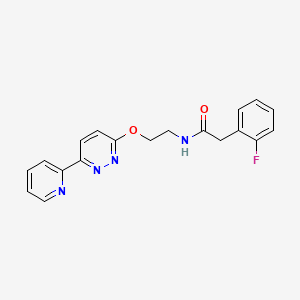 2-(2-fluorophenyl)-N-(2-((6-(pyridin-2-yl)pyridazin-3-yl)oxy)ethyl)acetamide