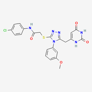 molecular formula C22H19ClN6O4S B2743451 N-(4-chlorophenyl)-2-[[5-[(2,4-dioxo-1H-pyrimidin-6-yl)methyl]-4-(3-methoxyphenyl)-1,2,4-triazol-3-yl]sulfanyl]acetamide CAS No. 852048-98-7