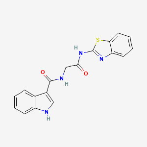 molecular formula C18H14N4O2S B2743452 N-(2-(benzo[d]thiazol-2-ylamino)-2-oxoethyl)-1H-indole-3-carboxamide CAS No. 1226429-92-0