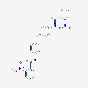 molecular formula C27H20N4O4 B274346 N-(2-nitrobenzylidene)-4-{4-[(2-nitrobenzylidene)amino]benzyl}aniline 