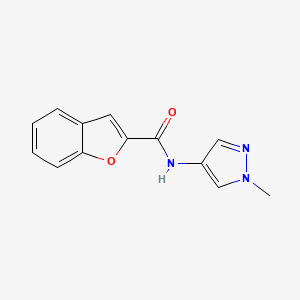 molecular formula C13H11N3O2 B2743462 N-(1-甲基-1H-吡唑-4-基)苯并呋喃-2-甲酰胺 CAS No. 2191213-37-1