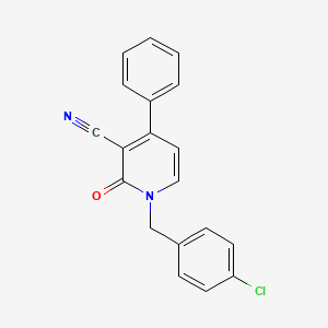 molecular formula C19H13ClN2O B2743469 1-(4-Chlorobenzyl)-2-oxo-4-phenyl-1,2-dihydro-3-pyridinecarbonitrile CAS No. 478080-25-0