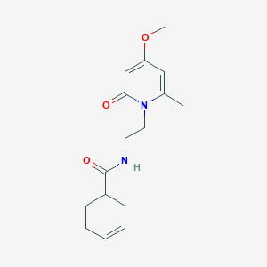 molecular formula C16H22N2O3 B2743483 N-((3-(5-甲氧基-6-甲基-2-氧代嘧啶-1(2H)-基)乙基)环己-3-烯基)甲酰胺 CAS No. 2034246-34-7