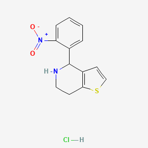molecular formula C13H13ClN2O2S B2743485 4-(2-Nitrophenyl)-4,5,6,7-tetrahydrothieno[3,2-c]pyridine;hydrochloride CAS No. 2418707-63-6