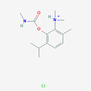 molecular formula C14H22N2O2.ClH B027435 N-Methylcarbamic acid 6-(dimethylamino)thymyl ester hydrochloride CAS No. 100836-56-4
