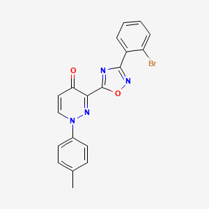 molecular formula C19H13BrN4O2 B2743506 3-(3-(2-bromophenyl)-1,2,4-oxadiazol-5-yl)-1-(p-tolyl)pyridazin-4(1H)-one CAS No. 1113122-48-7