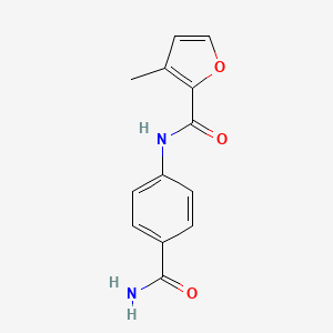 molecular formula C13H12N2O3 B2743510 N-(4-carbamoylphenyl)-3-methylfuran-2-carboxamide CAS No. 923212-93-5