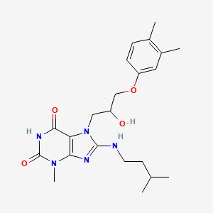 molecular formula C22H31N5O4 B2743513 7-(3-(3,4-dimethylphenoxy)-2-hydroxypropyl)-8-(isopentylamino)-3-methyl-1H-purine-2,6(3H,7H)-dione CAS No. 941873-73-0