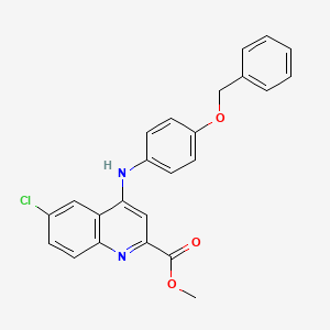 molecular formula C24H19ClN2O3 B2743514 Methyl 4-{[4-(benzyloxy)phenyl]amino}-6-chloroquinoline-2-carboxylate CAS No. 1351849-66-5