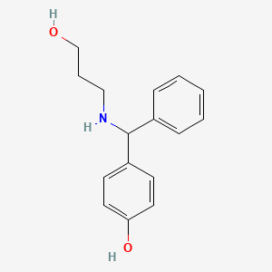 molecular formula C16H19NO2 B2743522 4-[(3-Hydroxy-propylamino)-phenyl-methyl]-phenol CAS No. 147406-85-7; 626214-22-0