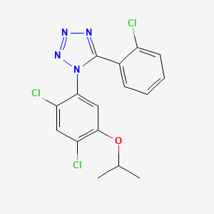 molecular formula C16H13Cl3N4O B2743524 2,4-Dichloro-5-(5-(2-chlorophenyl)-1H-1,2,3,4-tetraazol-1-yl)phenyl isopropyl ether CAS No. 338961-45-8