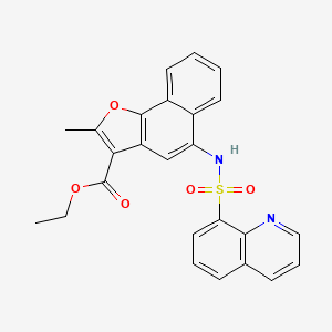 molecular formula C25H20N2O5S B2743526 乙酸2-甲基-5-(喹啉-8-磺酰胺基)萘并[1,2-b]呋喃-3-羧酸酯 CAS No. 865614-12-6