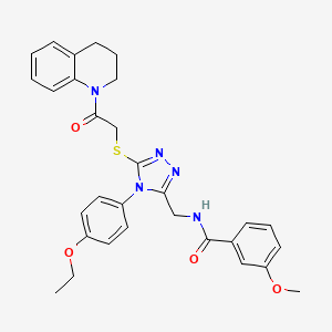 molecular formula C30H31N5O4S B2743536 N-((5-((2-(3,4-dihydroquinolin-1(2H)-yl)-2-oxoethyl)thio)-4-(4-ethoxyphenyl)-4H-1,2,4-triazol-3-yl)methyl)-3-methoxybenzamide CAS No. 394659-71-3