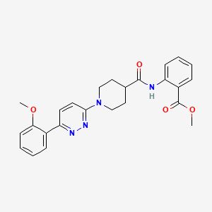 molecular formula C25H26N4O4 B2743546 Methyl 2-(1-(6-(2-methoxyphenyl)pyridazin-3-yl)piperidine-4-carboxamido)benzoate CAS No. 1105232-72-1