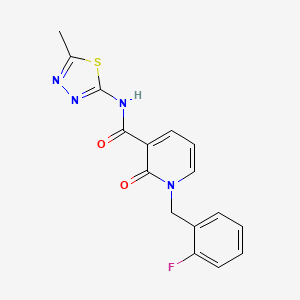 molecular formula C16H13FN4O2S B2743550 1-(2-fluorobenzyl)-N-(5-methyl-1,3,4-thiadiazol-2-yl)-2-oxo-1,2-dihydropyridine-3-carboxamide CAS No. 946222-13-5