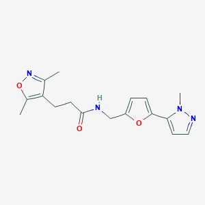 3-(3,5-dimethyl-1,2-oxazol-4-yl)-N-{[5-(1-methyl-1H-pyrazol-5-yl)furan-2-yl]methyl}propanamide