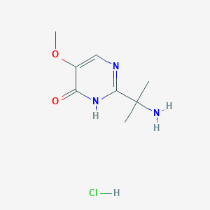 molecular formula C8H14ClN3O2 B2743554 2-(2-Aminopropan-2-yl)-5-methoxy-1H-pyrimidin-6-one;hydrochloride CAS No. 2137590-74-8