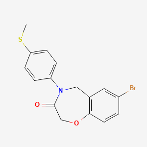 molecular formula C16H14BrNO2S B2743555 7-bromo-4-[4-(methylthio)phenyl]-4,5-dihydro-1,4-benzoxazepin-3(2H)-one CAS No. 1396808-82-4