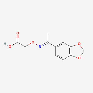 molecular formula C11H11NO5 B2743560 2-(((1-(苯并[d][1,3]二噁英-5-基)乙基亚甲基)氨基)氧基)乙酸 CAS No. 855716-75-5