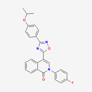 molecular formula C26H20FN3O3 B2743564 2-(4-fluorophenyl)-4-(3-(4-isopropoxyphenyl)-1,2,4-oxadiazol-5-yl)isoquinolin-1(2H)-one CAS No. 1326909-82-3
