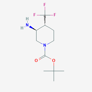 molecular formula C11H19F3N2O2 B2743567 t-Butyl trans-3-amino-4-(trifluoromethyl)piperidine-1-carboxylate CAS No. 1271811-86-9