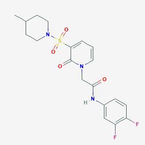 N-(3,4-difluorophenyl)-2-{3-[(4-methylpiperidin-1-yl)sulfonyl]-2-oxo-1,2-dihydropyridin-1-yl}acetamide