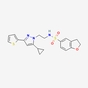 N-(2-(5-cyclopropyl-3-(thiophen-2-yl)-1H-pyrazol-1-yl)ethyl)-2,3-dihydrobenzofuran-5-sulfonamide