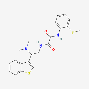 molecular formula C21H23N3O2S2 B2743595 N1-(2-(benzo[b]thiophen-3-yl)-2-(dimethylamino)ethyl)-N2-(2-(methylthio)phenyl)oxalamide CAS No. 2034570-33-5