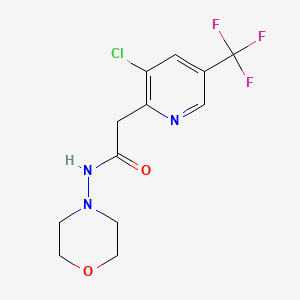 molecular formula C12H13ClF3N3O2 B2743596 2-(3-氯-5-(三氟甲基)-2-吡啶基)-N-吗啉基乙酰胺 CAS No. 383147-70-4