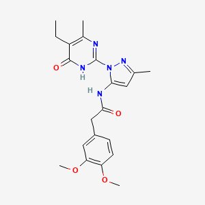 2-(3,4-dimethoxyphenyl)-N-(1-(5-ethyl-4-methyl-6-oxo-1,6-dihydropyrimidin-2-yl)-3-methyl-1H-pyrazol-5-yl)acetamide