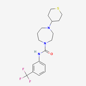 molecular formula C18H24F3N3OS B2743604 4-(Thian-4-yl)-N-[3-(trifluoromethyl)phenyl]-1,4-diazepane-1-carboxamide CAS No. 2320209-62-7