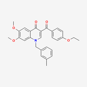 molecular formula C28H27NO5 B2743612 3-(4-乙氧基苯甲酰)-6,7-二甲氧基-1-[(3-甲基苯基)甲基]喹啉-4-酮 CAS No. 866813-23-2