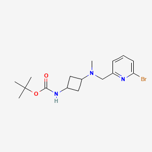 molecular formula C16H24BrN3O2 B2743613 Tert-butyl N-[3-[(6-bromopyridin-2-yl)methyl-methylamino]cyclobutyl]carbamate CAS No. 2375258-95-8
